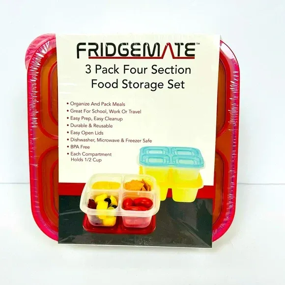 Photo 1 of 3 Pack Four Section Food Storage Set Multicolor 