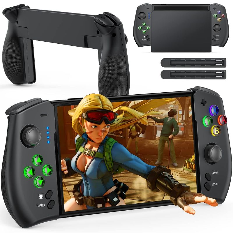 Photo 1 of  One-Piece Joypad Controller, Wireless Switch Controller for Switch/OLED with Buttons Lights, Switch Pro Controller is Ergonomically Designed with Turbo, One Click Connection Function