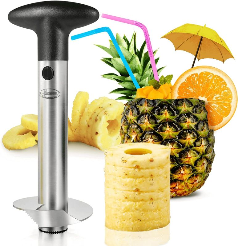 Photo 1 of Pineapple Corer, [Upgraded, Reinforced, Thicker Blade] Newness Premium Pineapple Corer Remover (Black)
