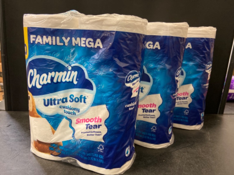 Photo 2 of Charmin Ultra Soft Cushiony Touch Toilet Paper, 18 Family Mega Rolls, 288 sheets per roll = 5184 Total