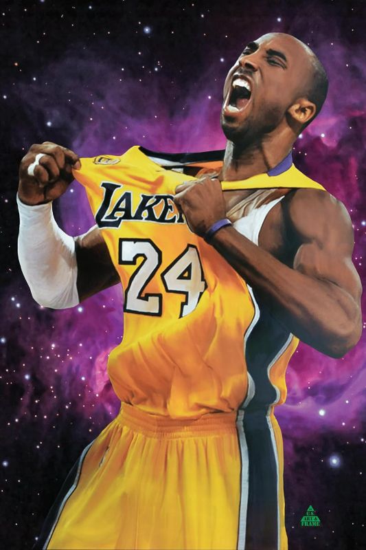 Photo 1 of U.S. ART & FRAME Giant 24 x 36 inch Poster- Kobe Bryant Ripping Jersey Poster, MVP NBA LA Lakers Legend Poster, High Resolution, Wall Art of Black Mamba #8 & #24