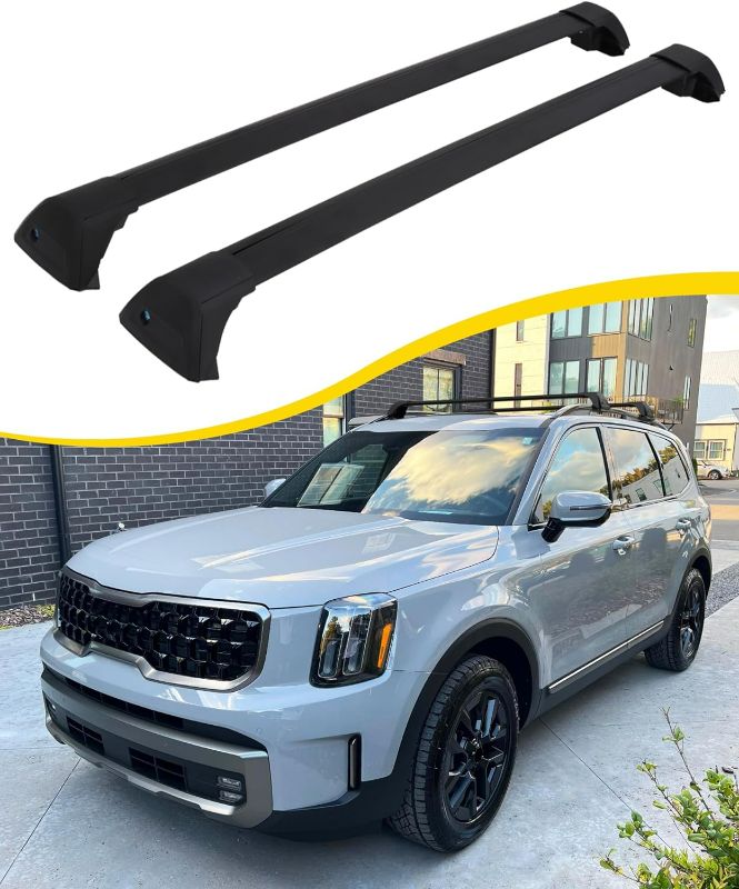 Photo 1 of Fit for 2023 2024 Kia Telluride X-PRO X-LINE Lockable Cross Bars Roof Rack with Raised Roof Rails, Cargo Carrier Crossbar Accessories Rooftop Exterior