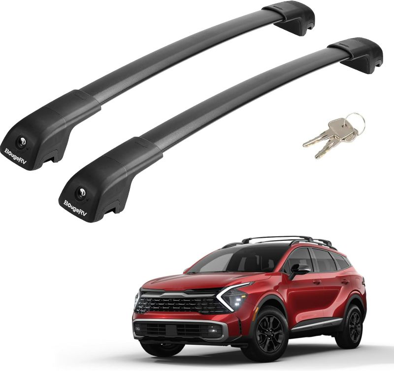 Photo 1 of BougeRV Lockable Roof Rack Cross Bars Compatible with Kia Sportage 2023-2024 X-Line AWD/Sportage X-Pro/Sportage X-Pro Prestige with Raised Rails, Aluminum Crossbar Luggage Rack(Not for Flush Rails)