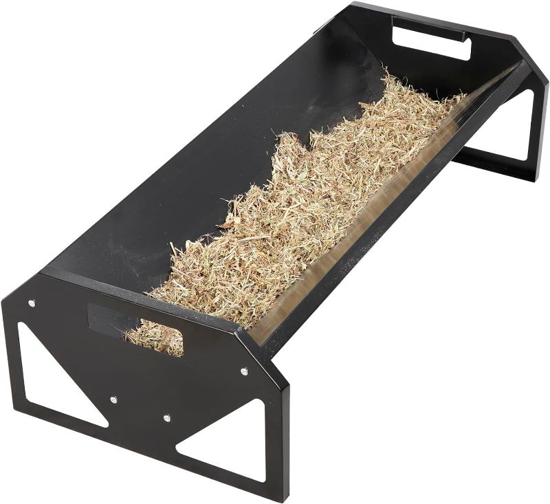 Photo 1 of Pasture Feeder 44.2" Long, Heavy-Duty Large Capacity Livestock Feeder with Deeper Feeding Pan, Livestock Feeding Trough Easy to Clean, for Goats, Calves, Sheep, Horses