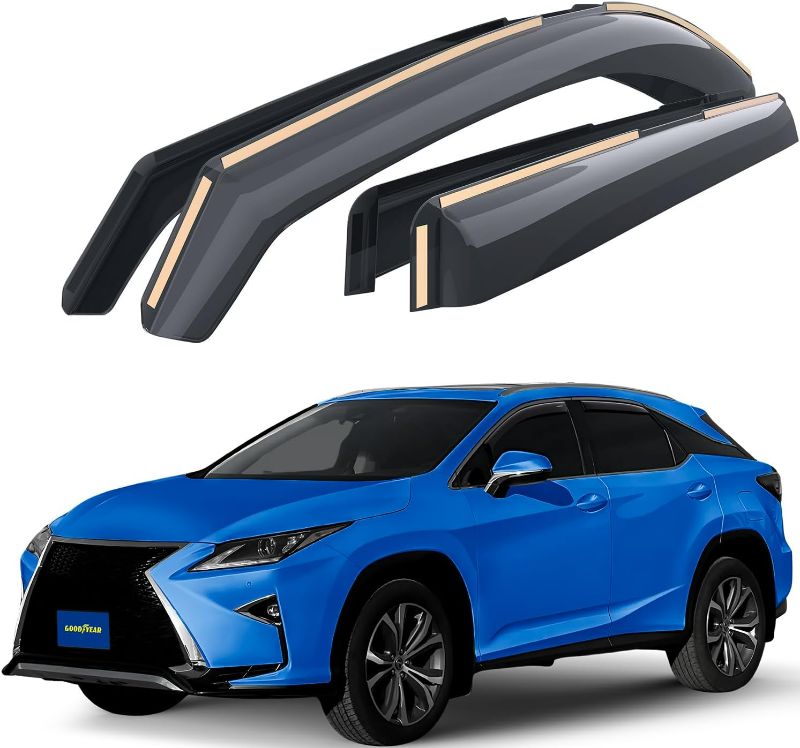 Photo 1 of Goodyear Shatterproof in-Channel Window Deflectors for Lexus RX 350, RX 450H 2016-2022, Rain Guards, Window Visors for Cars, Vent Deflector, Car Accessories, 4 pcs - GY007742