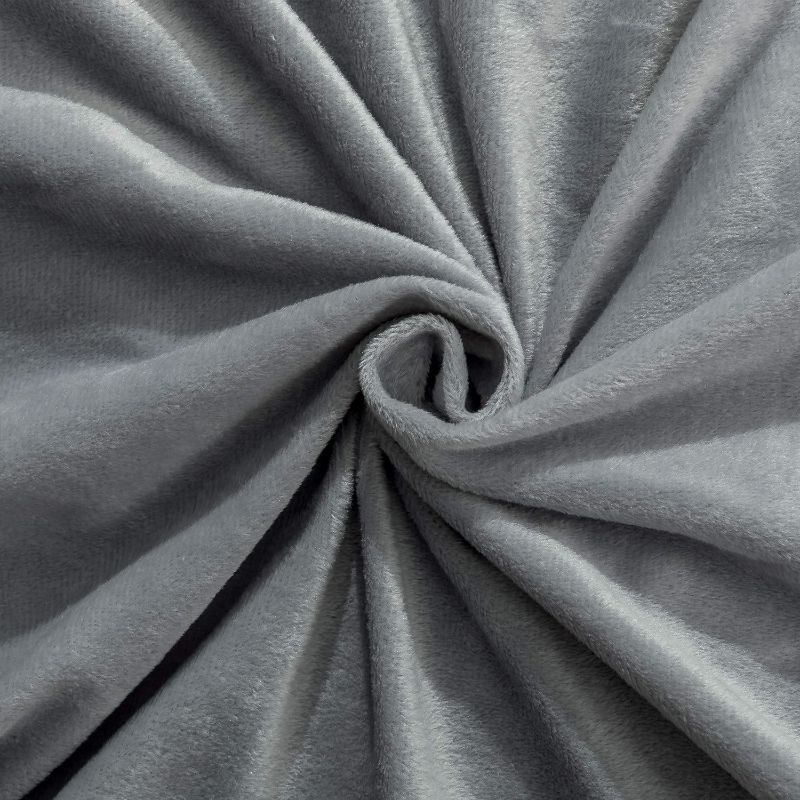 Photo 2 of 2 Pack Zippered Velvet King Pillowcases,  20x36 Inches, Smoke Grey