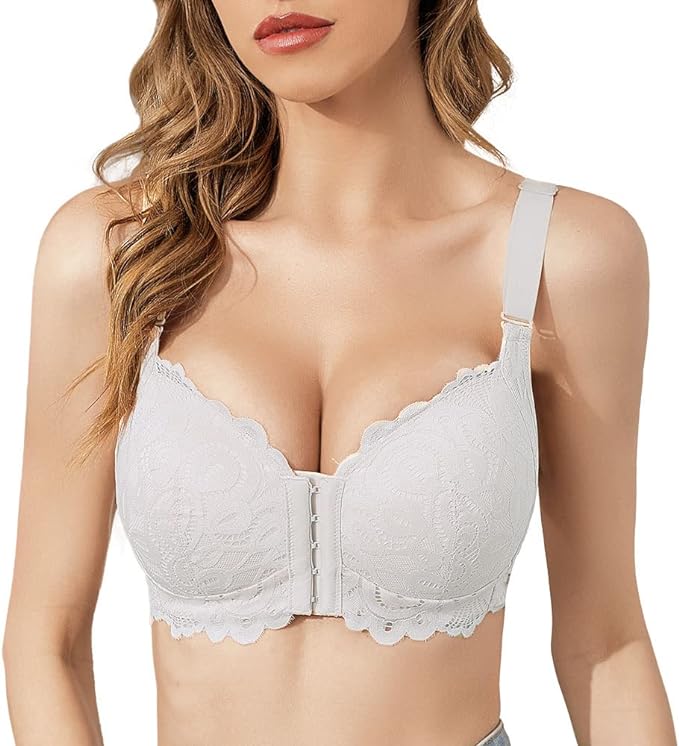 Photo 1 of 36DD - FallSweet Wireless Bras for Women Front Close Comfort Bra Lace Brassiere Full Coverage