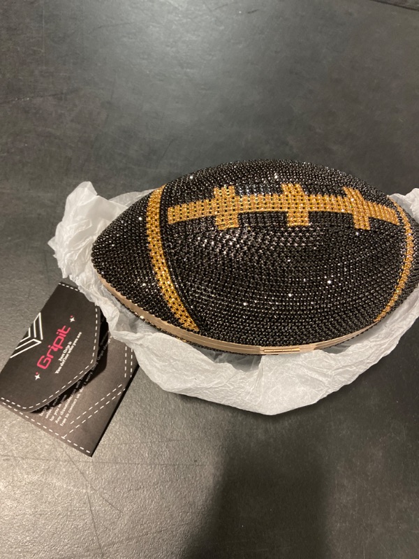 Photo 1 of Bling Rhinestone Football Shaped Rugby Quirky Bag Purse Shoulder Handbag with Crystal for Women Girls