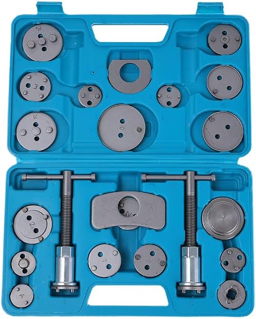 Photo 1 of Disc Brake Caliper Compression Tool 22pc Professional Piston Compressor Tool Set for Automotive Brake Pad Replacement (Blue)