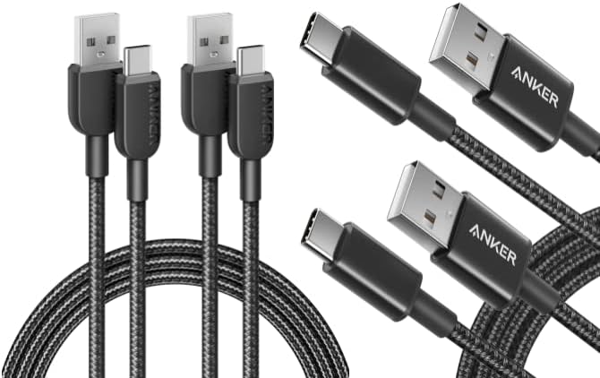 Photo 1 of Anker USB C Charger Cable [2 Pack, 6ft], 310 USB A to Type C Fast Charging Cable USB C Cable(2Pack, 6ft), USB A to USB C Charger Cable, Premium Nylon USB 