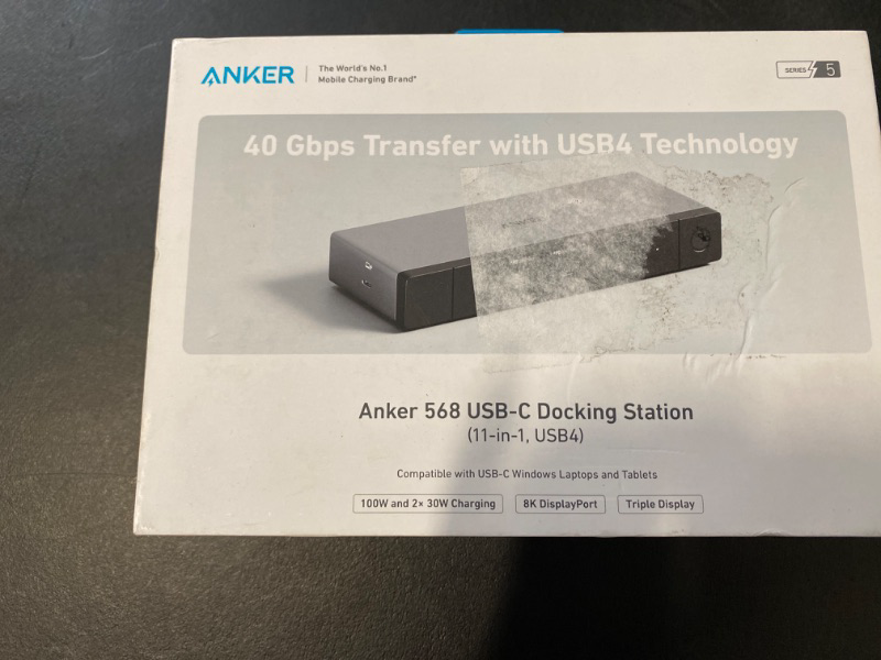 Photo 2 of Anker 568 USB-C Docking Station (11-in-1, USB4), Up to 100W Charging for Laptop, 40Gbps Data Transfer, Ethernet, Single 8K, Triple 4K Display, 6 USB Ports for Windows Laptop and More(Gray)
