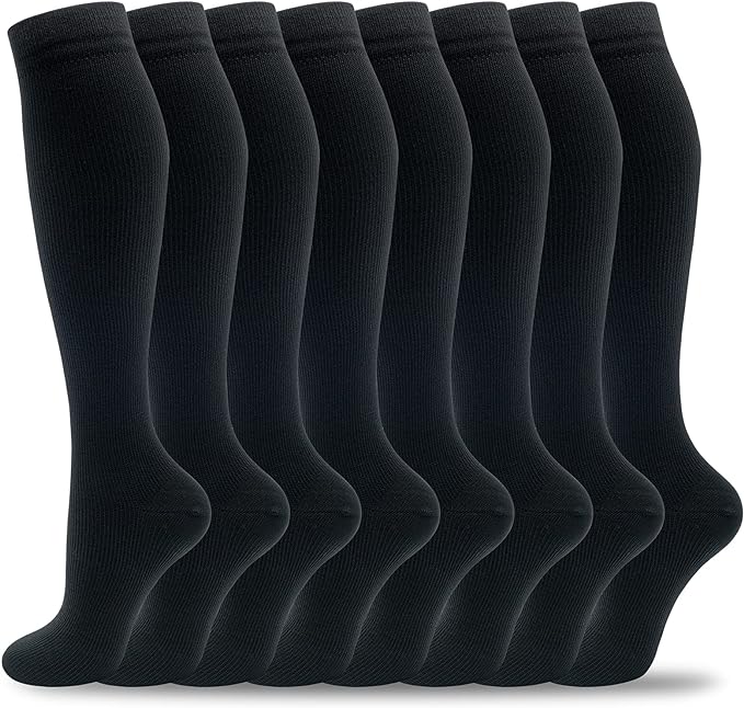 Photo 1 of L-XL Fenglaoda 8 Pairs Compression Socks for Men & Women 20-30 mmHg Knee High Nurse Pregnant Running Medical and Travel Athletic