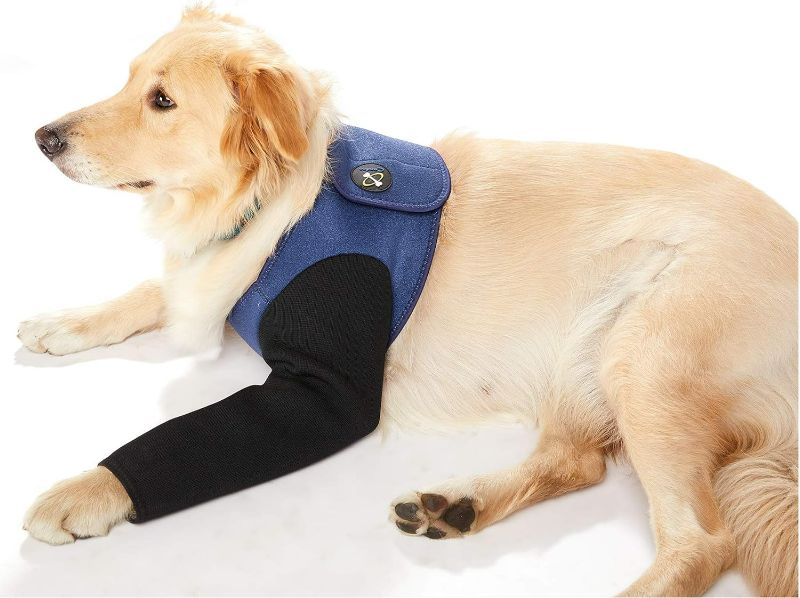 Photo 1 of Dog Recovery Suit, Cone Collar Alternative, Abrasion Resistant Dog Recovery Sleeve, Washable 2.5mm Thick and Waterproof, Pet Wounds Prevent Licking, Bite, Keep Dry (L)