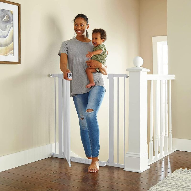 Photo 1 of Cumbor 36" Extra Tall Baby Gate for Dogs and Kids with Wide 2-Way Door, 29.7"-40.6" Width, and Auto Close Personal Safety for Babies and Pets, Fits Doorways, Stairs, and Entryways