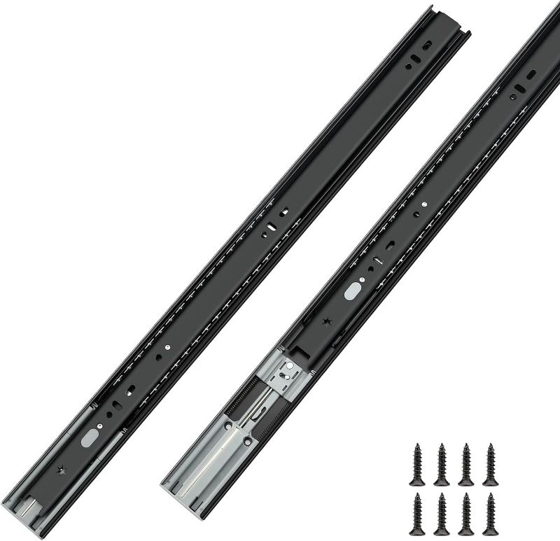 Photo 1 of LONTAN Soft Close Drawer Slides 22 Inch Cabinet Drawer Slides Black 10 Pairs Ball Bearing Drawer Slides Heavy Duty Full Extension Drawer Slides Dresser Kitchen, 100 LB Capacity