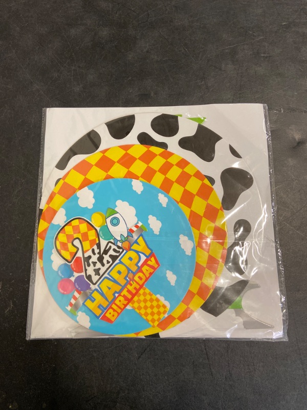 Photo 1 of Cartoon Story Cupcake Stand 2nd Cardboard Cake Stand Dessert Tower Holder for Toy Theme Birthday Decoration Baby Shower Party Supplies