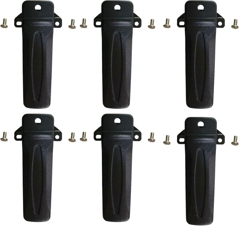 Photo 1 of (does not come with screws) 6Pack KBH-10 Belt Clip Compatible for Kenwood TK-270G TK-272G TK-2200 TK-3200 TK-388G TK-2100 TK-2118TK-3300 TK-280 TK-380 TK-290 TK-390 TK-260G TK-2302 TK-3302 Radio, Black