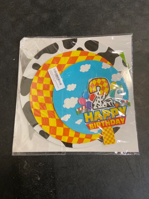 Photo 1 of Cartoon Story Cupcake Stand 2nd Cardboard Cake Stand Dessert Tower Holder for Toy Theme Birthday Decoration Baby Shower Party Supplies