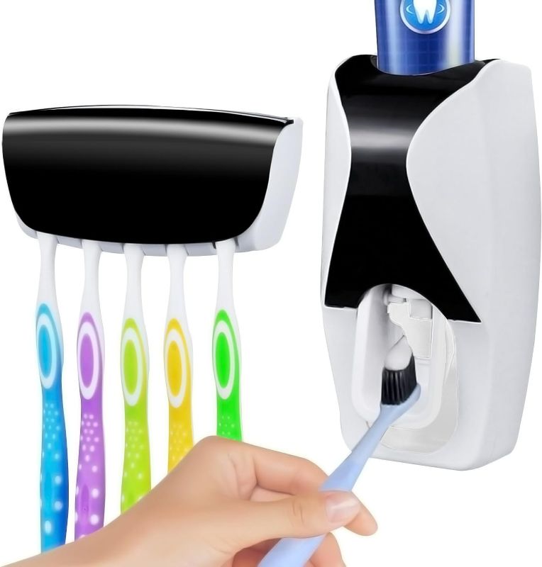 Photo 1 of Dust-proof Toothpaste Dispenser Toothpaste Squeezer Kit (Black)