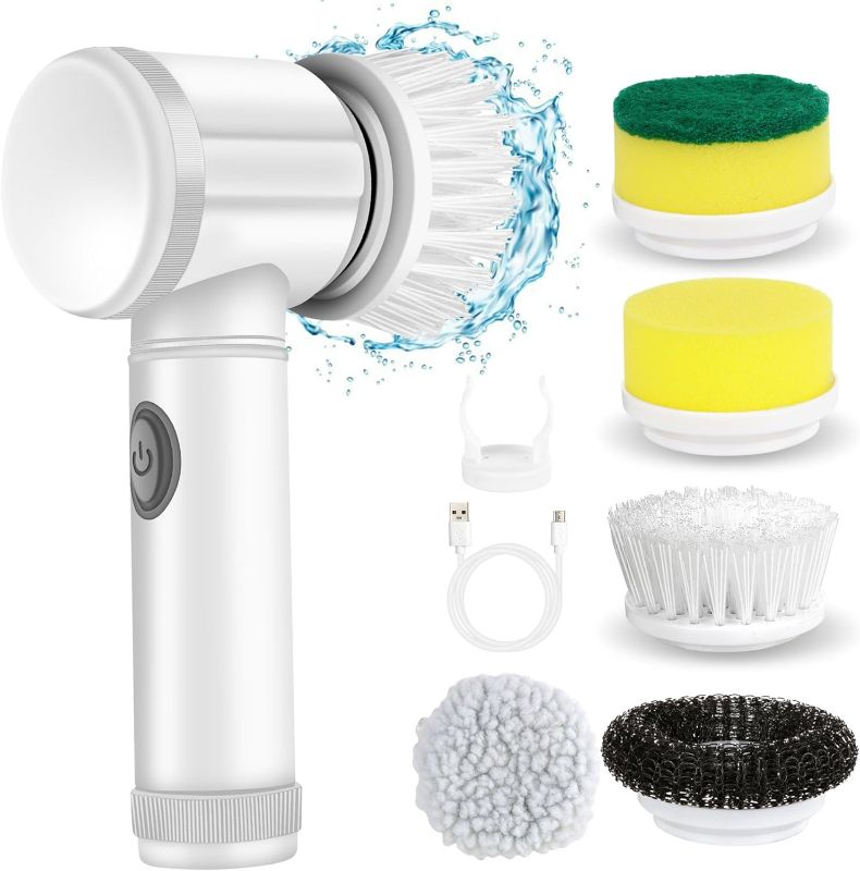 Photo 1 of Electric Spin Scrubber Cordless Tub,Shower Tile Scrubber,Floor Scrubber for Cleaning with 5 Replaceable Heads for Bathroom Floor Window Kitchen