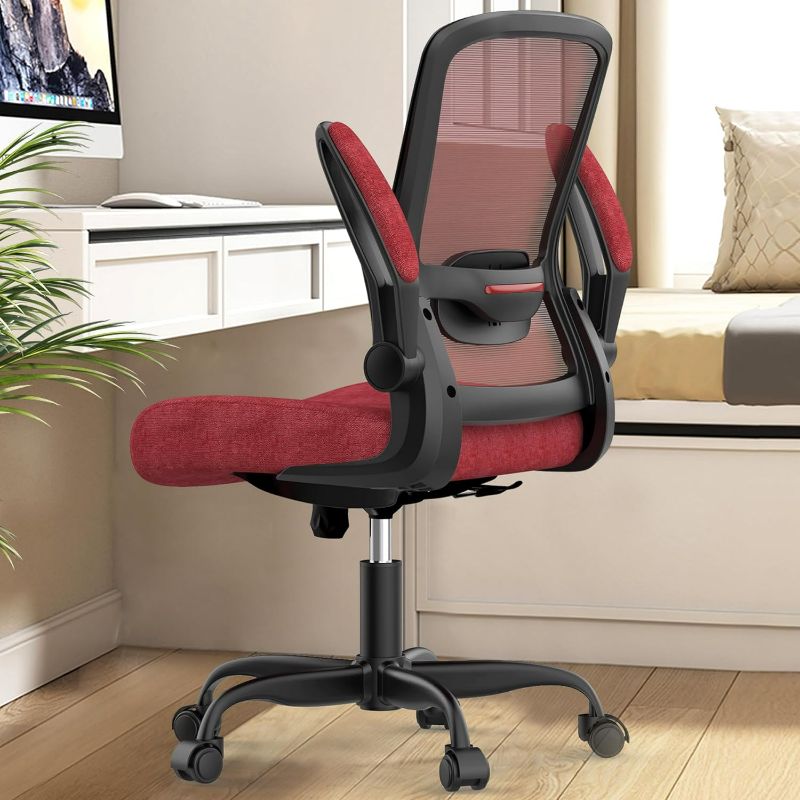 Photo 1 of Office Chair, Ergonomic Desk Chair with Adjustable Lumbar Support, High Back Mesh Computer Chair with Flip-up Armrests-BIFMA Passed Task Chairs, Executive Chair for Home Office