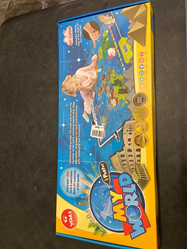 Photo 1 of BEST LEARNING i-Poster My World Interactive Map - Educational Talking Toy for Children of Ages 5 to 12 Years Old - Geography Learning Game as a Birthday Gift for Kids Ages 8-12