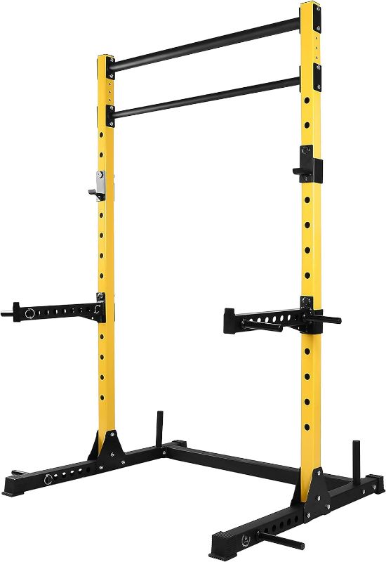 Photo 1 of HulkFit Multi-Functional Adjustable Pro Series Squat Stand Power Cage Strength Training Exercise Equipment for Home Gym with 2 Pullup Bars for Bench Press, Squats, and Deadlifts - Multicolor