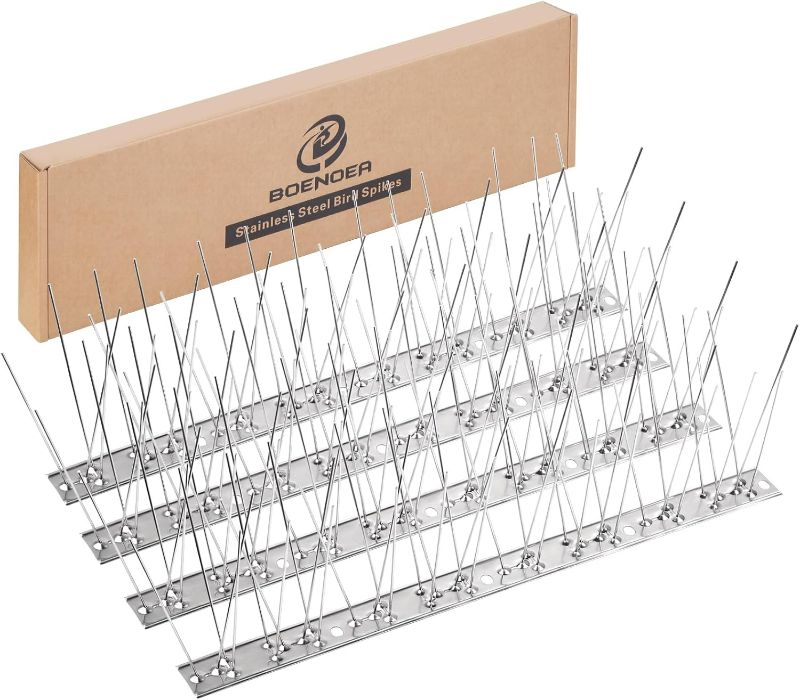 Photo 1 of Bird Spikes, Bird Repellent Devices Outdoor of Stainless Steel for Fence Windowsill Roof, Bird Deterrent Spikes for Small Bird and Squirrels (14FT)