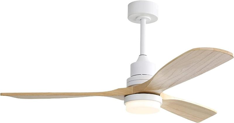 Photo 1 of 52" Wood Ceiling Fan and Remote Control, 6-Speed,Timing function with Quiet?Energy Saving, 3 blades Ceiling fan with Remote