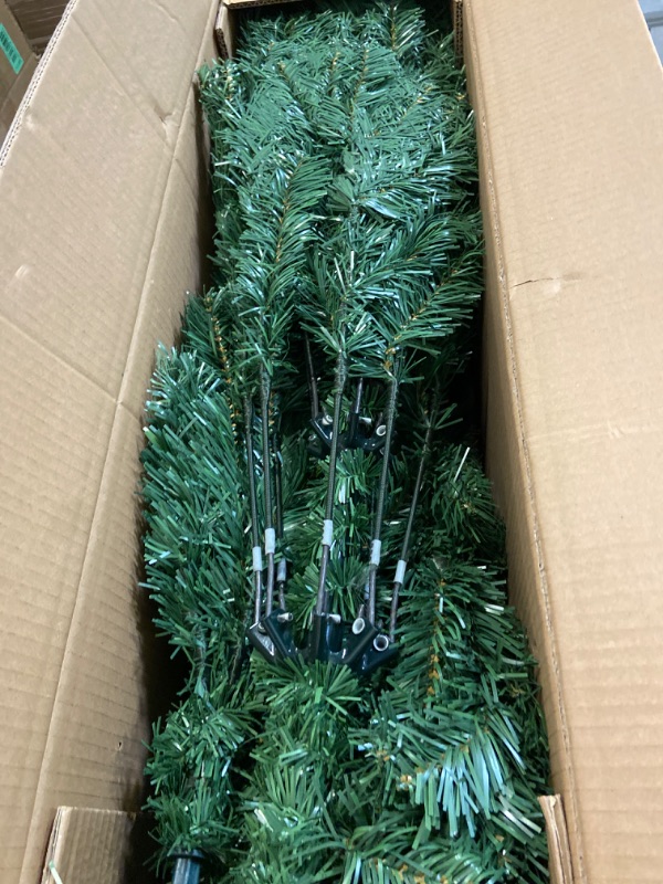 Photo 2 of 6.5ft Spruce Artificial Festive Christmas Tree for Home, Office, and Party Decor with 750 Branch Tips, Simple Setup, Metal Hinges, and Collapsible Base