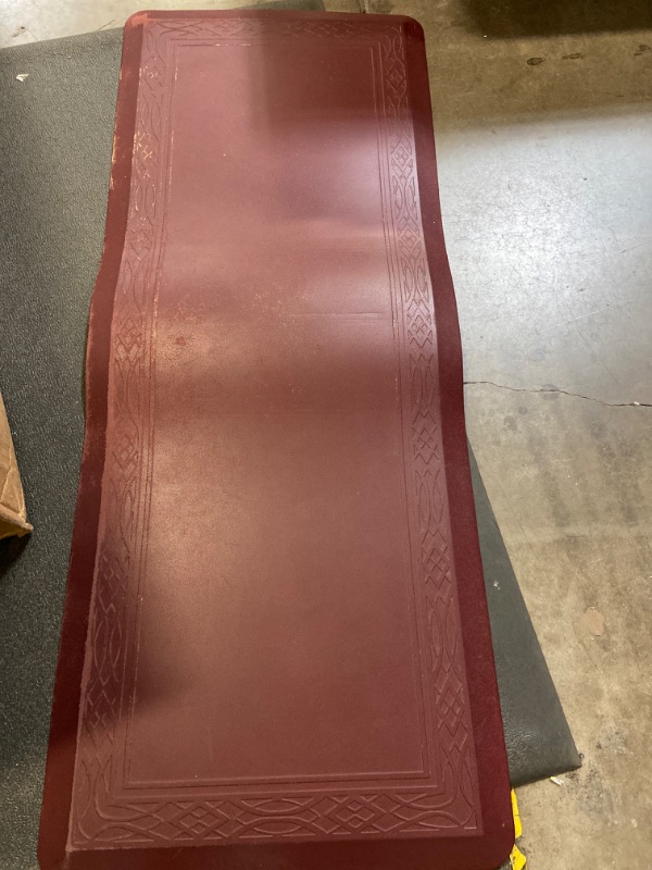 Photo 2 of Anti Fatigue Comfort Mat by DAILYLIFE, Non-Slip Bottom - 3/4" Thick Durable Kitchen Standing Floor Mat with Extra Support at Home, Office and Garage - Waterproof & Easy-to-Clean (24" x 60", Burgundy)