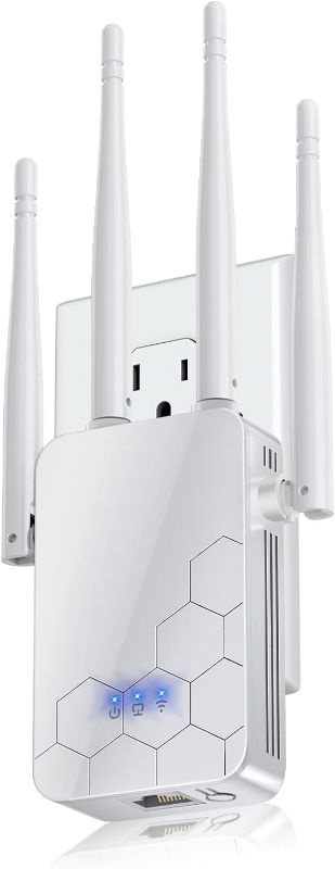 Photo 1 of 2024 WiFi Extender Signal Booster for Home, Long Range Internet Wireless Repeater up to 10,000 sq.ft, WiFi Amplifier w/Ethernet Port, Compatible with Most Devices, 1-Tap Setup, Made for USA