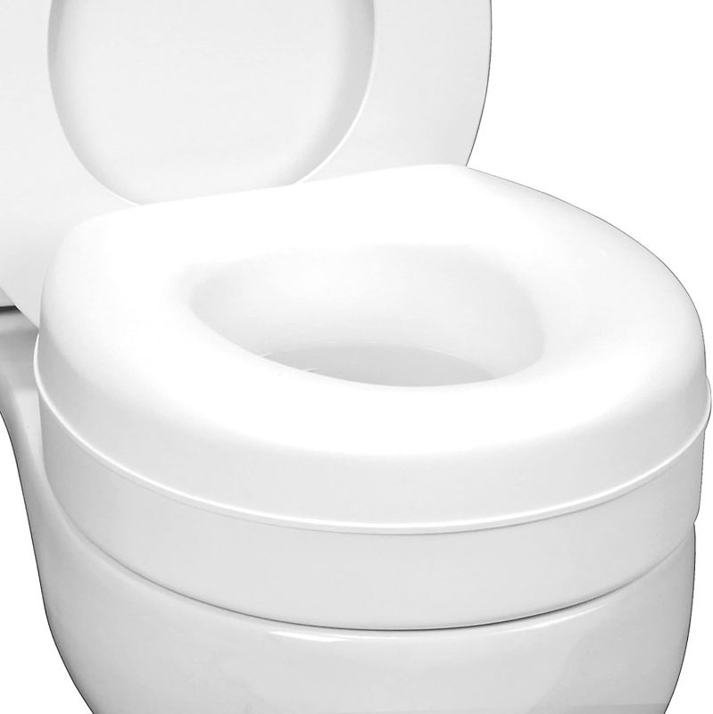 Photo 1 of Health Smart 5" Toilet Seat Riser, NIB, White, Fits Most Seats, Slip Resistant