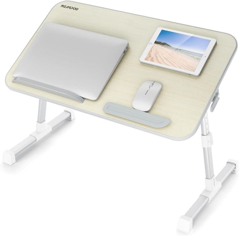 Photo 1 of Laptop Bed Tray Table, Nearpow Adjustable Laptop Bed Stand, Portable Standing Table with Foldable Legs, Foldable Lap Tablet Table for Sofa Couch Floor - Medium Size