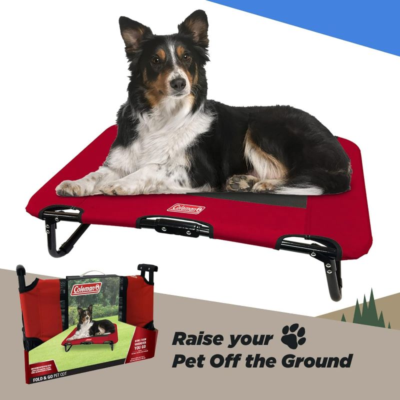 Photo 1 of Coleman Folding Cot For Pet Up to 50 Lbs - Red