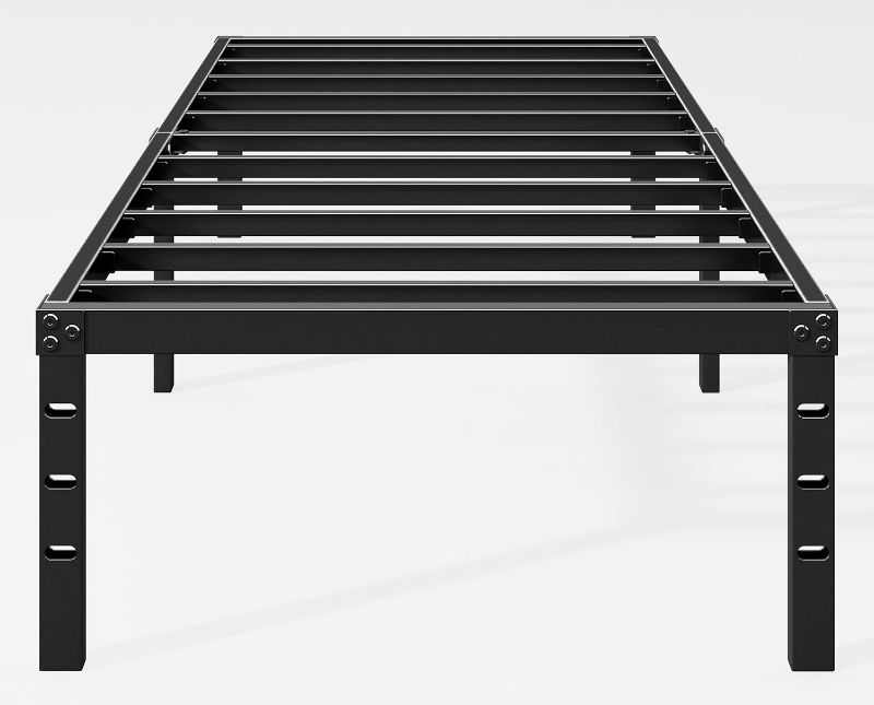 Photo 1 of 14 Inch Twin Bed Frame - Sturdy Platform Bed Frame Metal Bed Frame No Box Spring Needed Heavy Duty Twin Size Bed Frame Easy Assembly Strong Bearing Capacity, Under Bed Storage