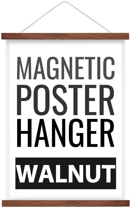 Photo 1 of Poster Hanger Magnetic Hangers Frames, Walnut, Strong Magnet, Premium Wood and Quick Assembly, Wall Hanging Wooden Frame for Posters, Scroll, Picture, Print