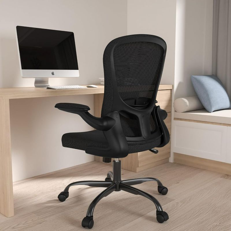 Photo 1 of Ergonomic Office Chair, Breathable Mesh Computer Chair for Home Office, High Back Desk Chair with Flip-up Arms and Adjustable Height