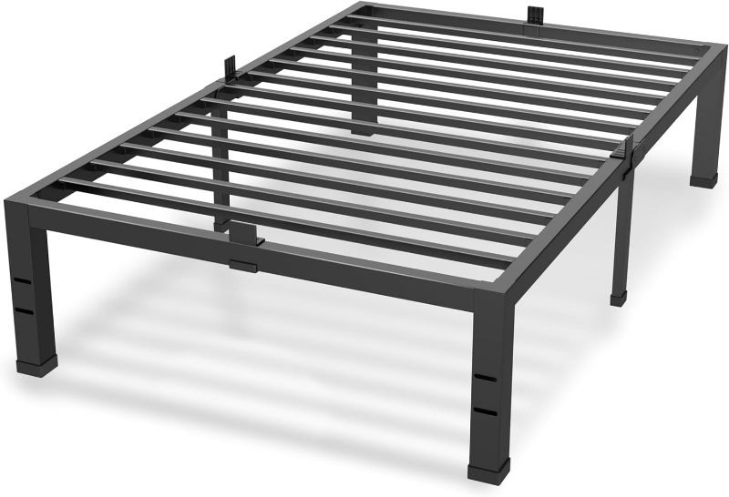 Photo 1 of 14 Inches Twin Bed Frames, Heavy Duty Metal Platform Bed Frame with Mattress Slide Stopper - Easy Assembly | Noise Free Bedframes | No Box Spring Needed