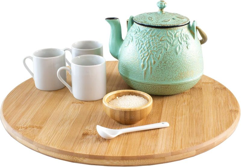 Photo 1 of 14” Bamboo Wood Lazy Susan Organizer for Kitchen, Turntable for Cabinet, Countertop, Table or Pantry