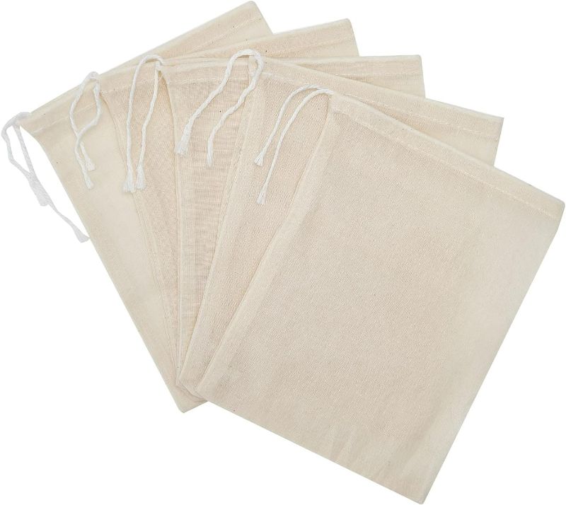 Photo 1 of 25 Pcs 5x7 Inch Muslin Bag Sachet Bag for Party Wedding Home Supplies Cotton Drawstring Bags for Jewelry