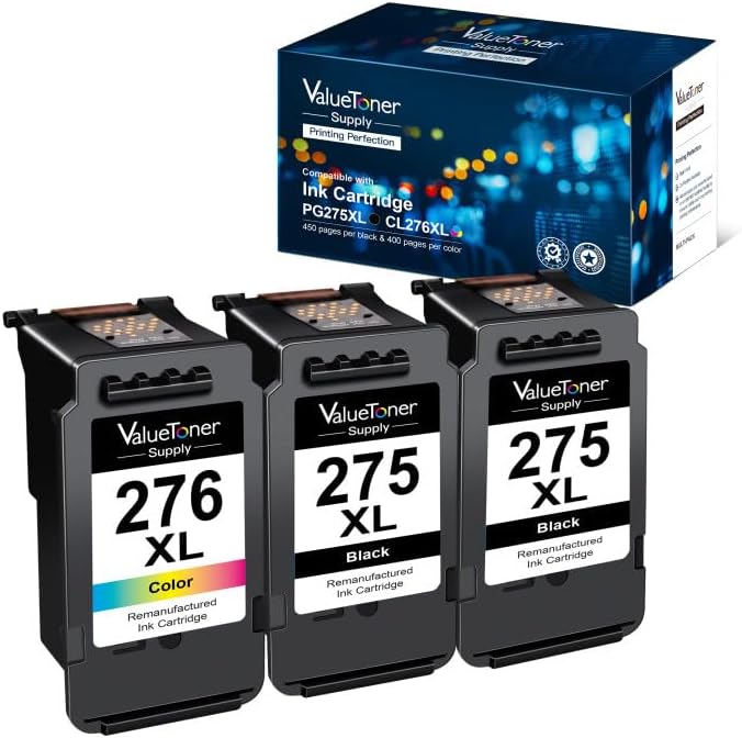 Photo 1 of (1 Black Toner is missing) Remanufactured Ink Cartridge Replacement for Canon 275XL and 276XL Ink Cartridges 3 Pack 275XL 276XL PG-275 CL-276 for Pixma TS3500 TS3522 TS3520 TR4700 TR4720 TR4722 (3 Pack)