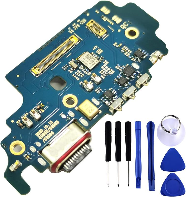 Photo 1 of Galaxy S21 Ultra 5G USB Charging Port Flex Cable Replacement SM-G998U Type C Charger Dock Board Flex Cable Connector for Samsung S21 Ultra G998U Port Flex Cable Repair Part with Tools (SM-G998U)