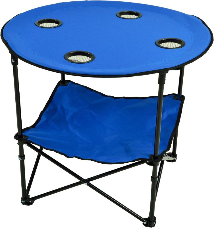 Photo 1 of Canvas Travel Folding Table, Royal Blue