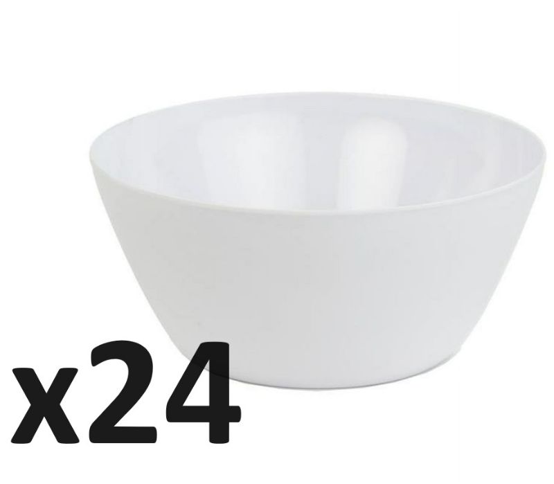 Photo 1 of WHT 9.8 in. Melamine Dinnerware Serving Bowl - White 24 ct