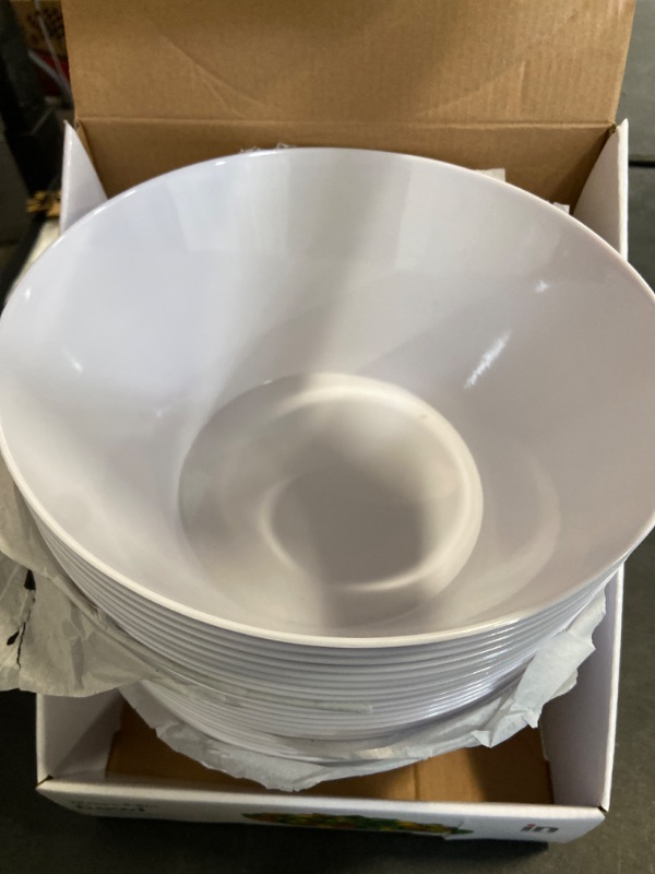 Photo 1 of WHT 9.8 in. Melamine Dinnerware Serving Bowl - White 24 ct