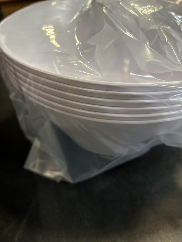 Photo 1 of WHT 9.8 in. Melamine Dinnerware Serving Bowl - White 6 ct