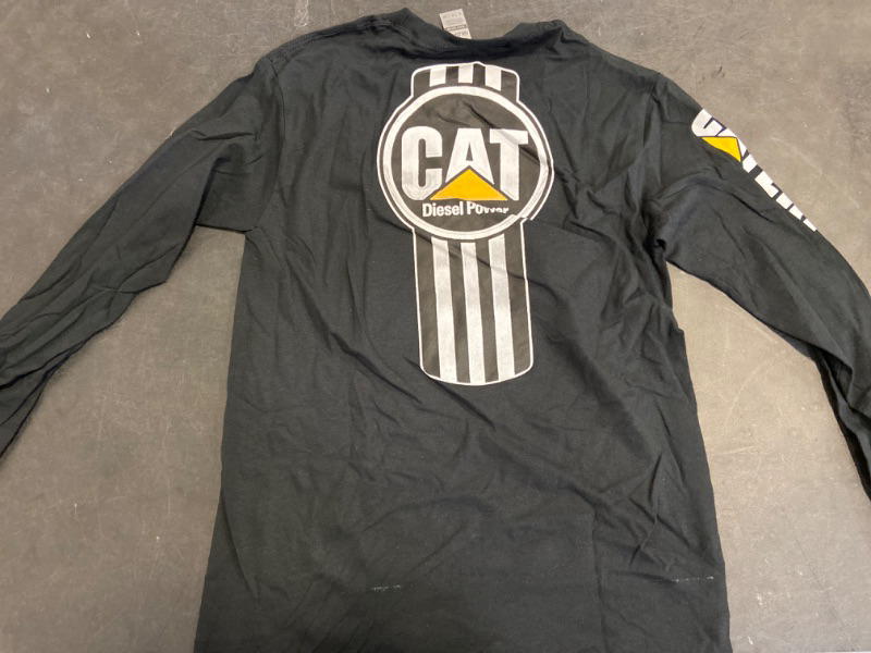 Photo 2 of Size - S - Color Black - Caterpillar Long Sleeve CAT Logo Tractor Equipment Bulldozer Construction