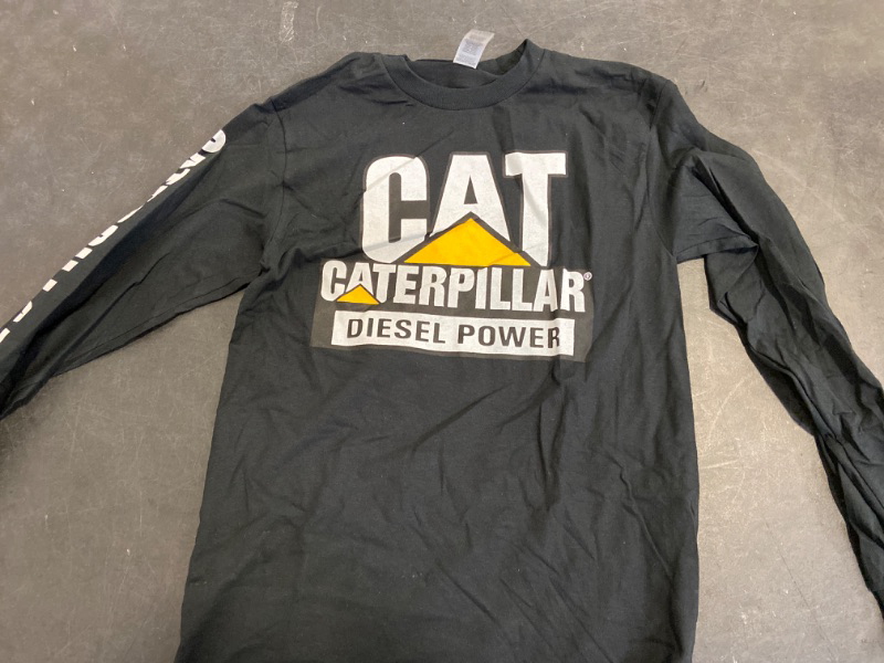 Photo 1 of Size - S - Color Black - Caterpillar Long Sleeve CAT Logo Tractor Equipment Bulldozer Construction