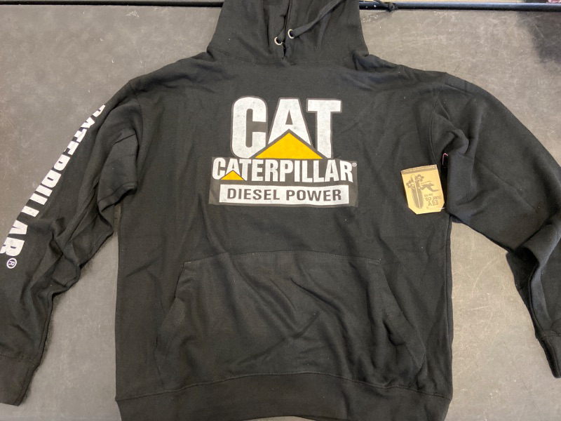 Photo 1 of Size L - Color Black - Caterpillar Long Sleeve Hooded Sweatshirt